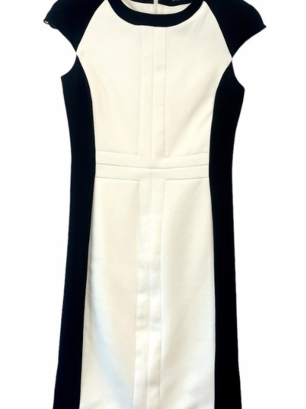 Zara Black and White Colorblock Midi Dress